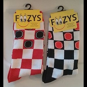 Foozys Socks 2 pair item #94 Checkers